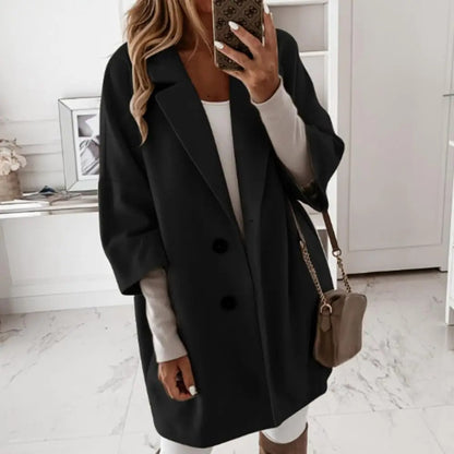 Viola - Elegant Loose-Fit Mid-Sleeve Coat