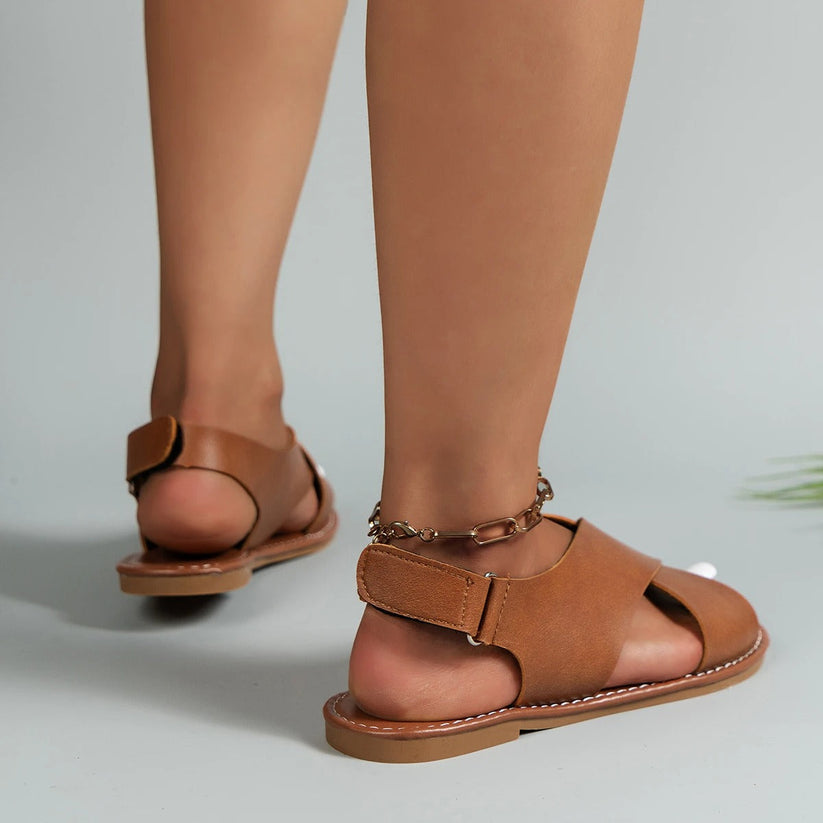 Eleanor Sandals | Chic Leather Buckle Sandals for Women | Stylish, Comfortable, Durable