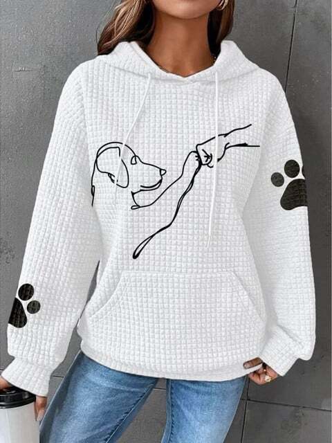 Fionn's Furry Love | Trendy Women's Hoodie with Dog Print | Soft, Stylish, Warm